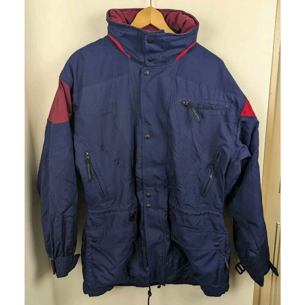 Couloir Men's 44 XL Winter Ski Coat Jacket Blue Red Vintage Vents Warm